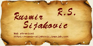 Rusmir Šijaković vizit kartica